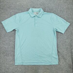 Cutter & Buck Polo Shirt Men's XL Blue Golf CB DryTec Logo Collared Short Sleeve